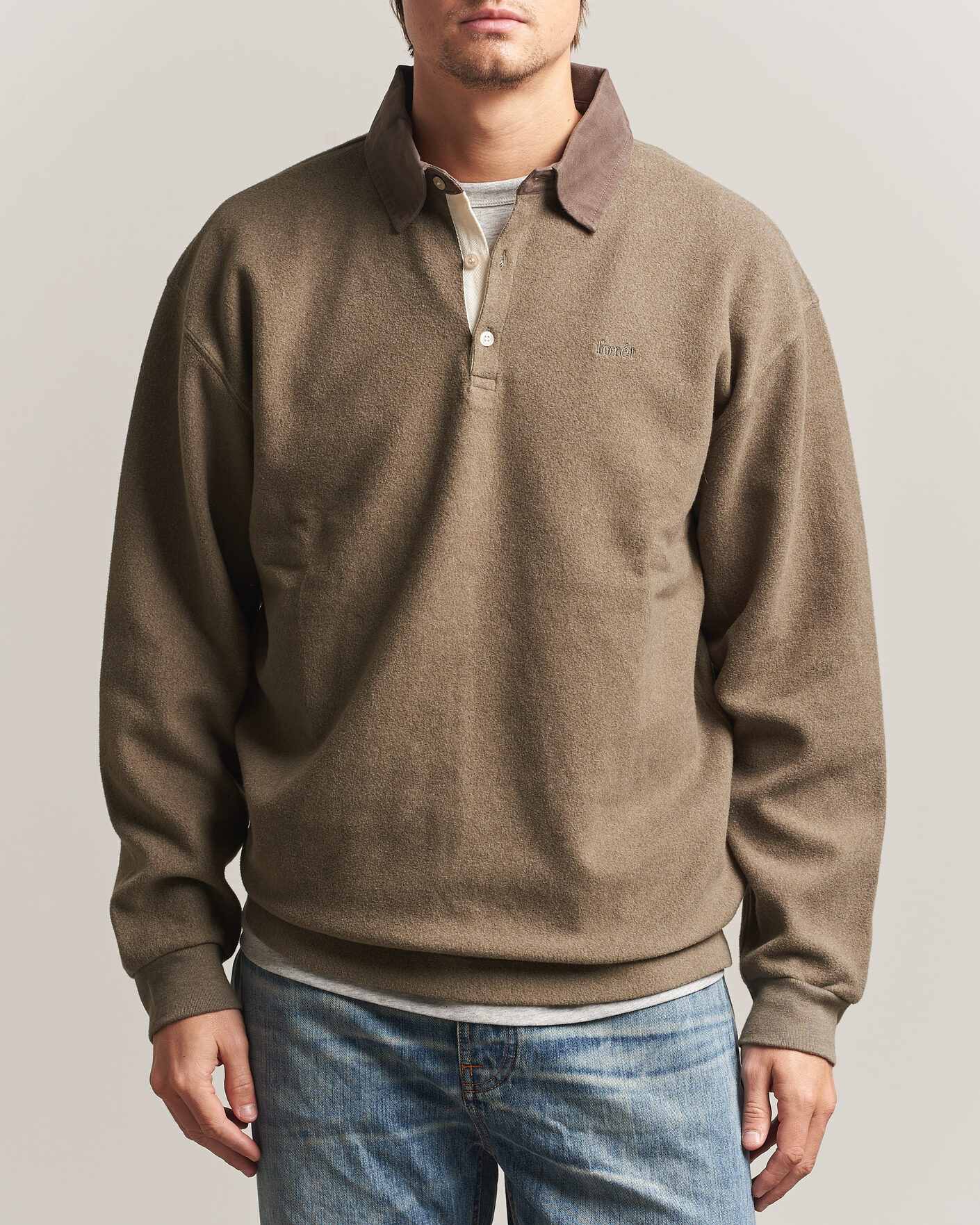 Heren | Truien | Forét | Herb Brushed Rugby Washed Brown