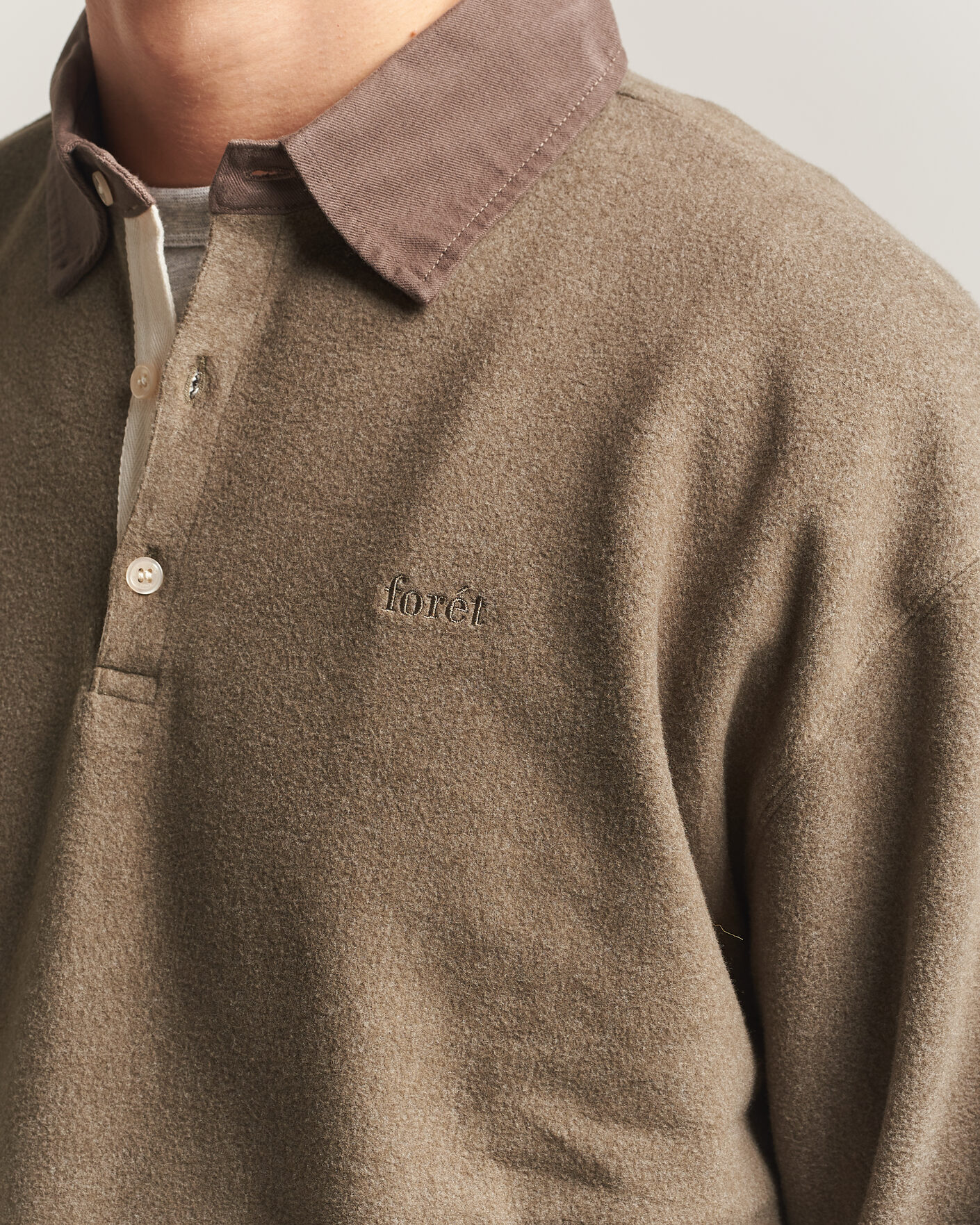 Heren | Truien | Forét | Herb Brushed Rugby Washed Brown