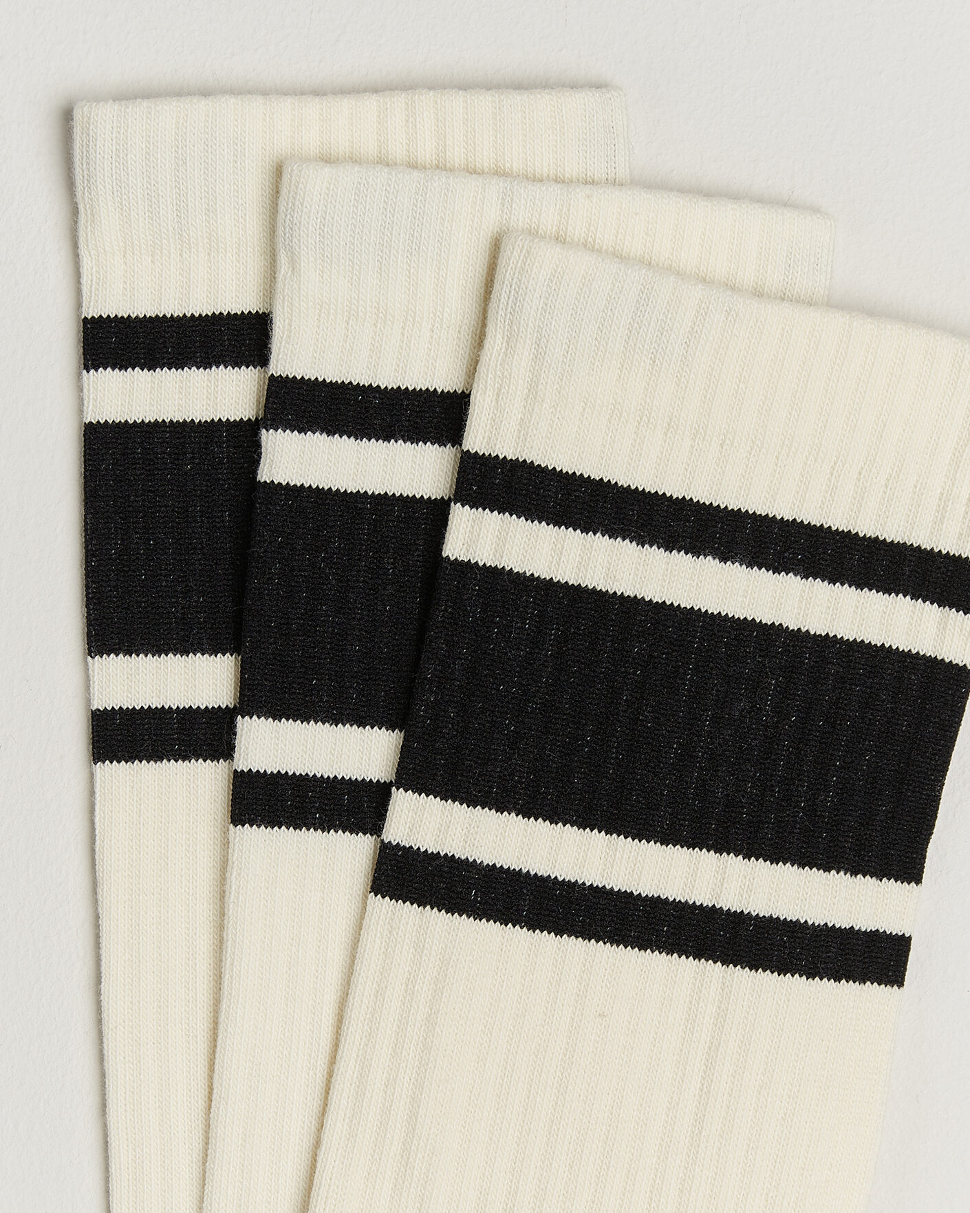 Heren | Ondergoed | Sweyd | 3-Pack Triple Stripe Cotton Socks White/Black