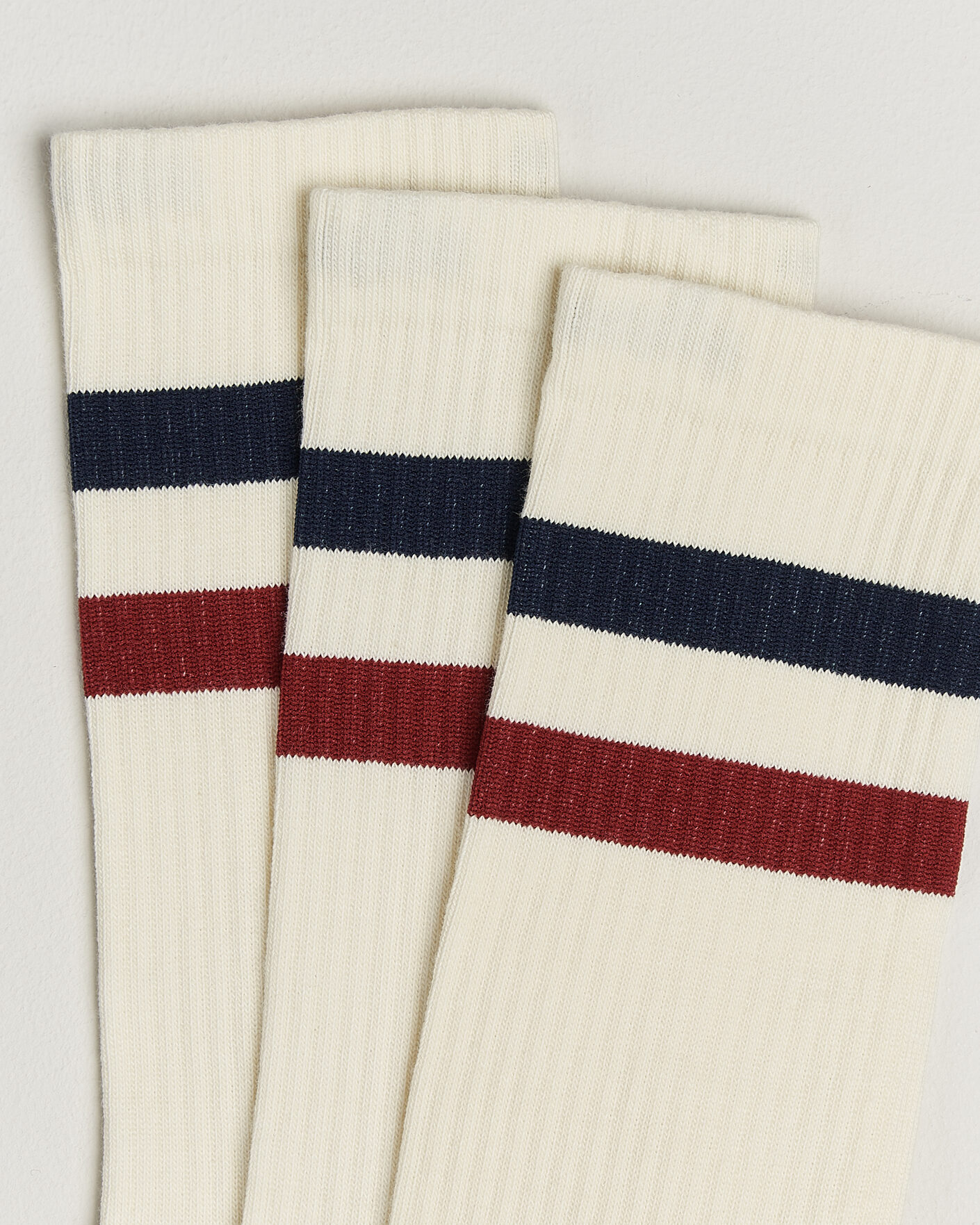 Heren | Ondergoed | Sweyd | 3-Pack Two Stripe Cotton Socks Navy/Red/White