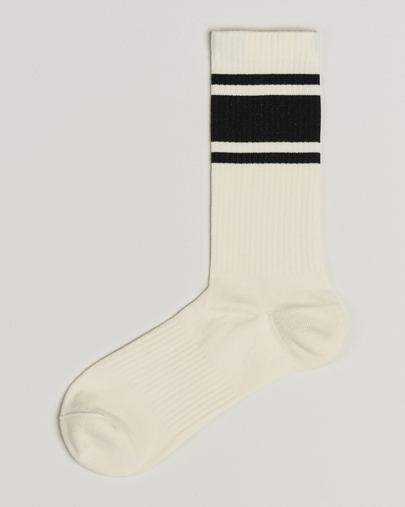 Heren | Ondergoed | Sweyd | Triple Stripe Cotton Socks White/Black