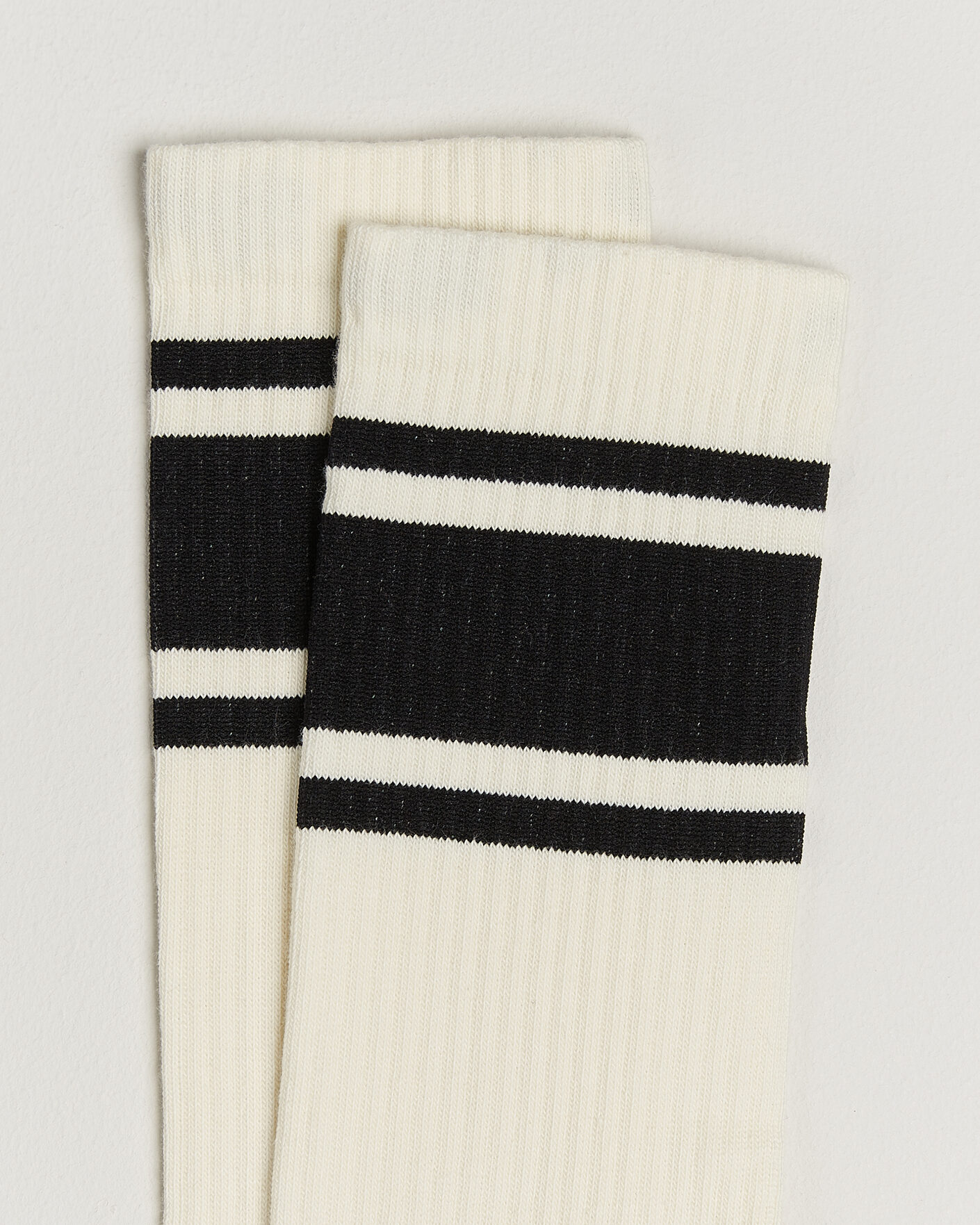Heren | Ondergoed | Sweyd | Triple Stripe Cotton Socks White/Black