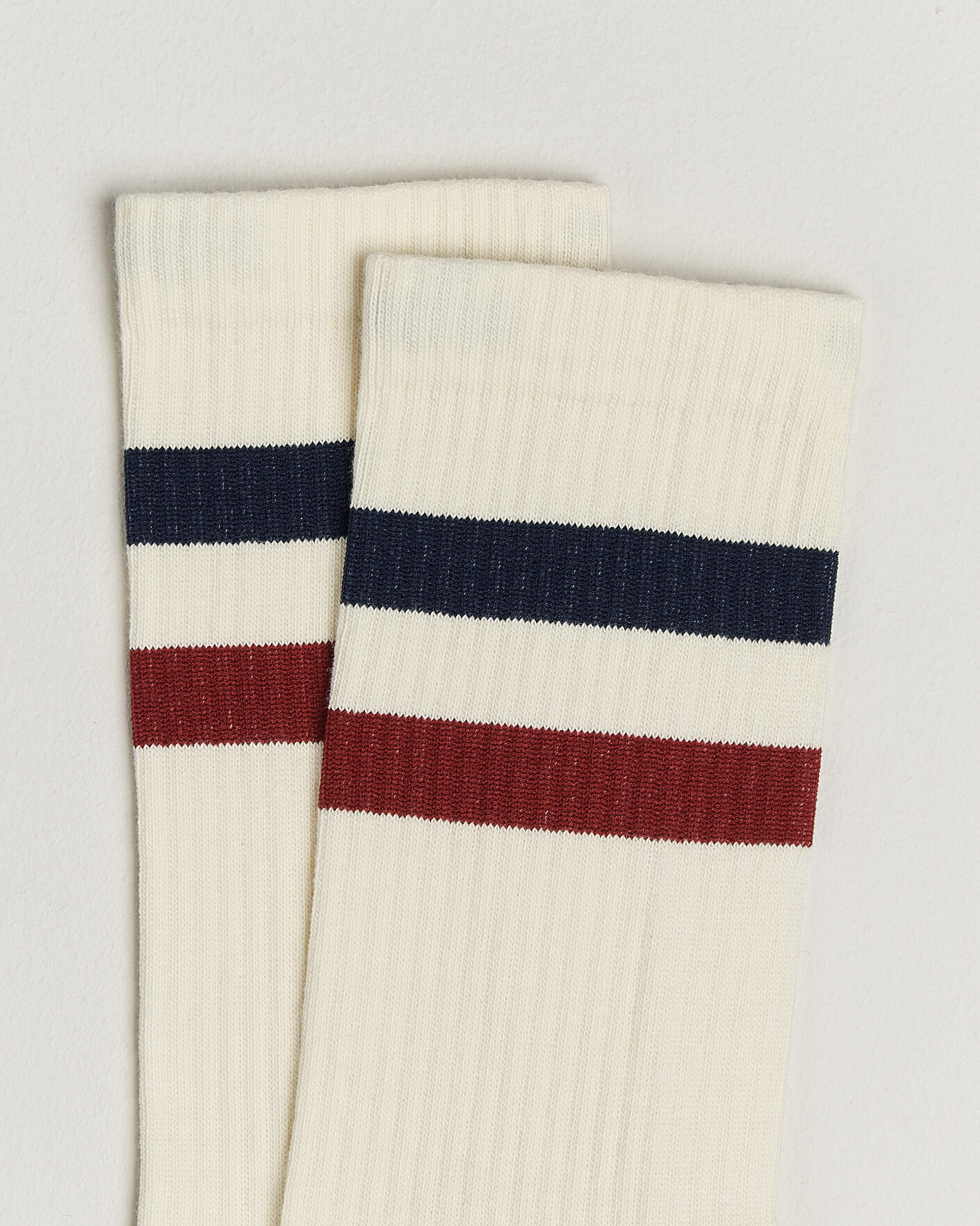 Heren | Ondergoed | Sweyd | Two Stripe Cotton Socks Navy/Red/White