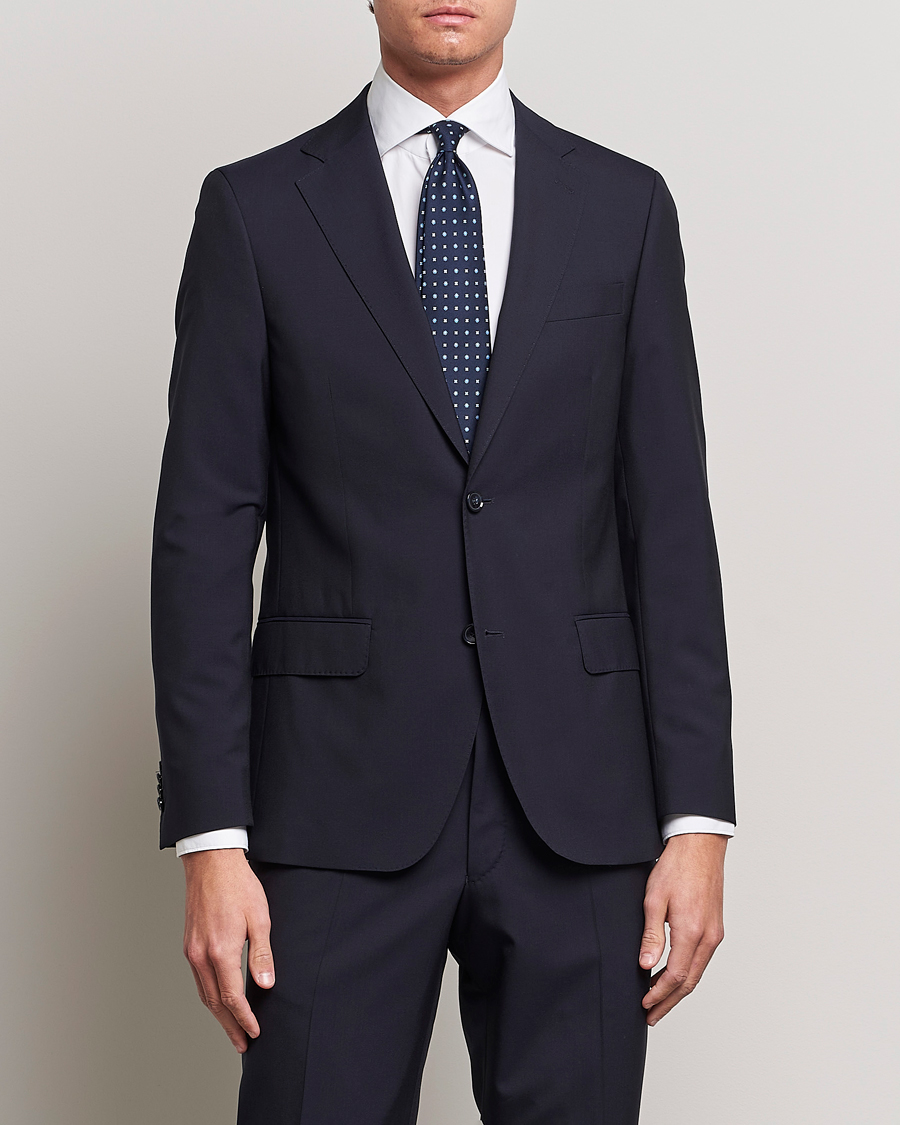 Heren | Pakken | Oscar Jacobson | Edmund Wool Suit Navy