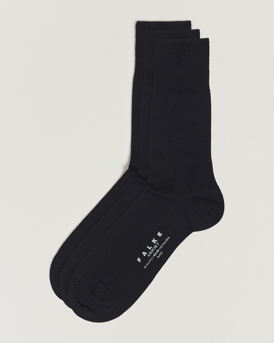 Heren | Ondergoed | Falke | 3-Pack Airport Socks Black
