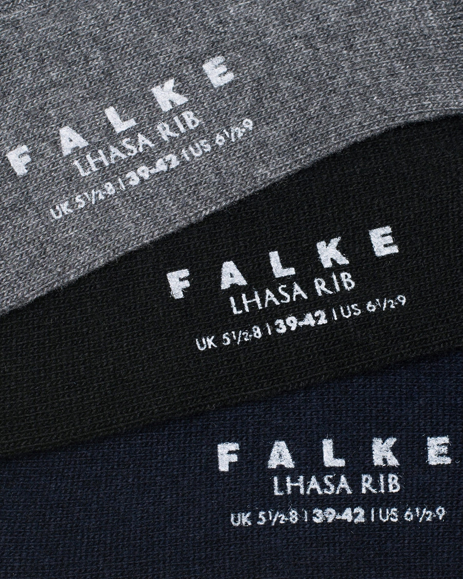 Heren | Ondergoed | Falke | 3-Pack Lhasa Cashmere Socks Black/Dark Navy/Light Grey