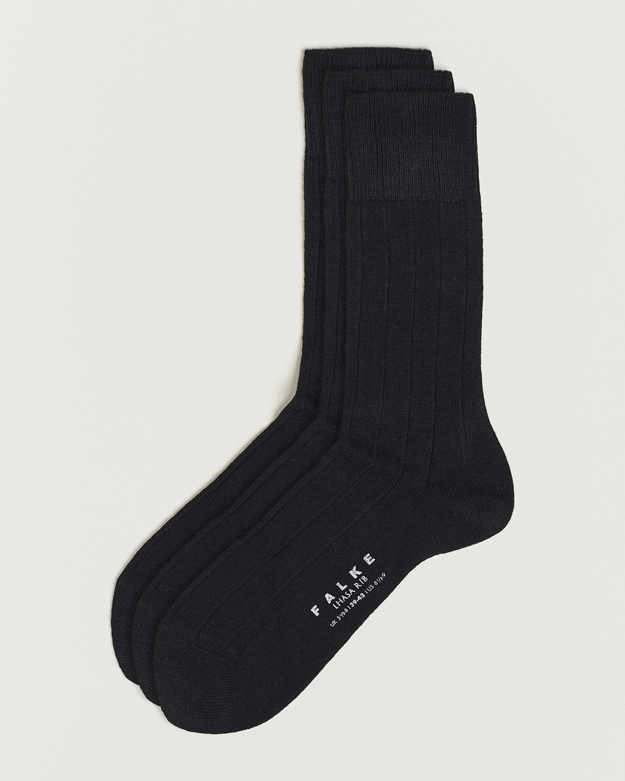 Heren | Ondergoed | Falke | 3-Pack Lhasa Cashmere Socks Black