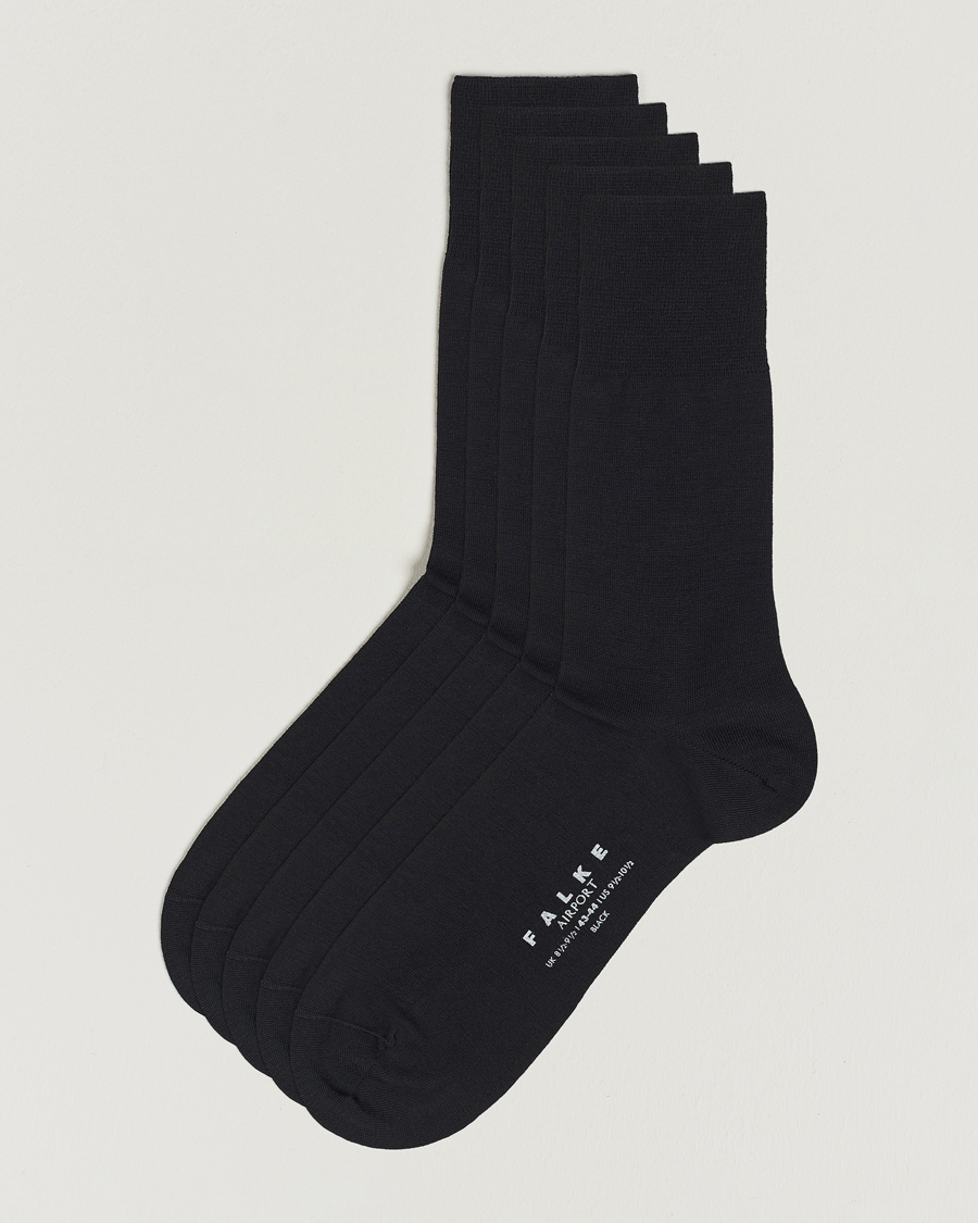 Heren | Ondergoed | Falke | 5-Pack Airport Socks Black