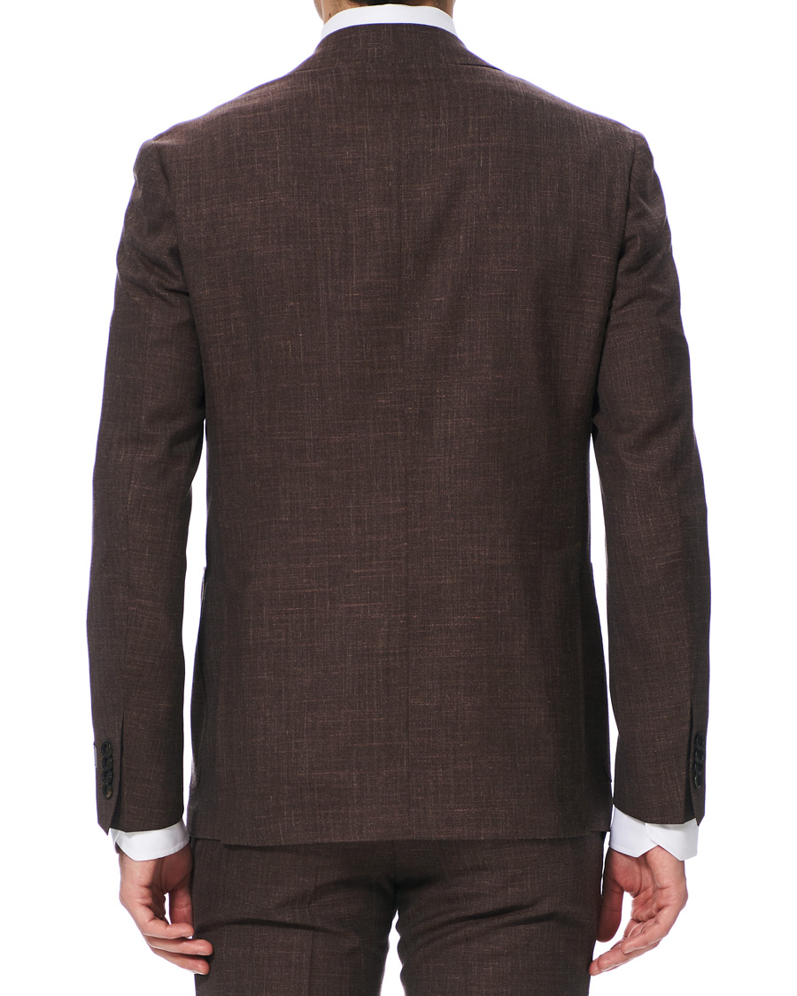 Heren | Pakken | Canali | Wool/Linen Patch Pocket Suit Dark Brown