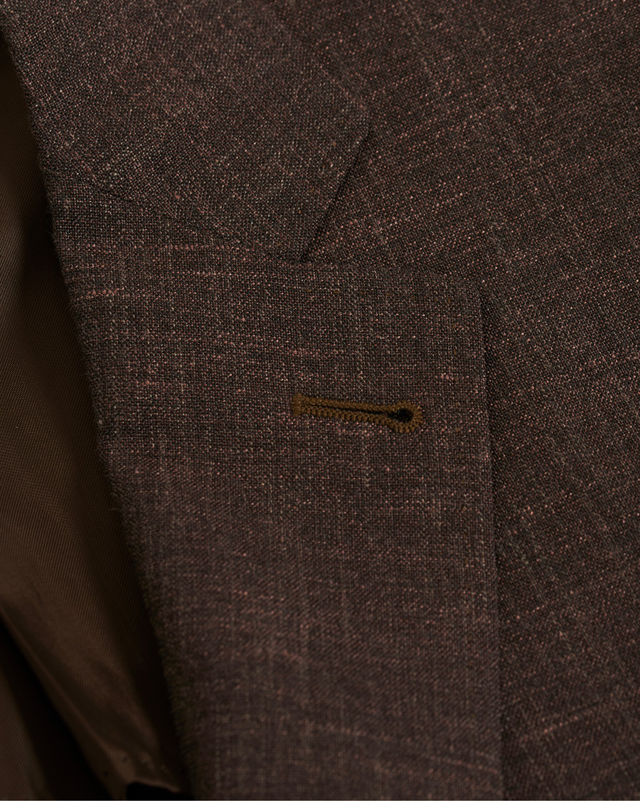 Heren | Pakken | Canali | Wool/Linen Patch Pocket Suit Dark Brown