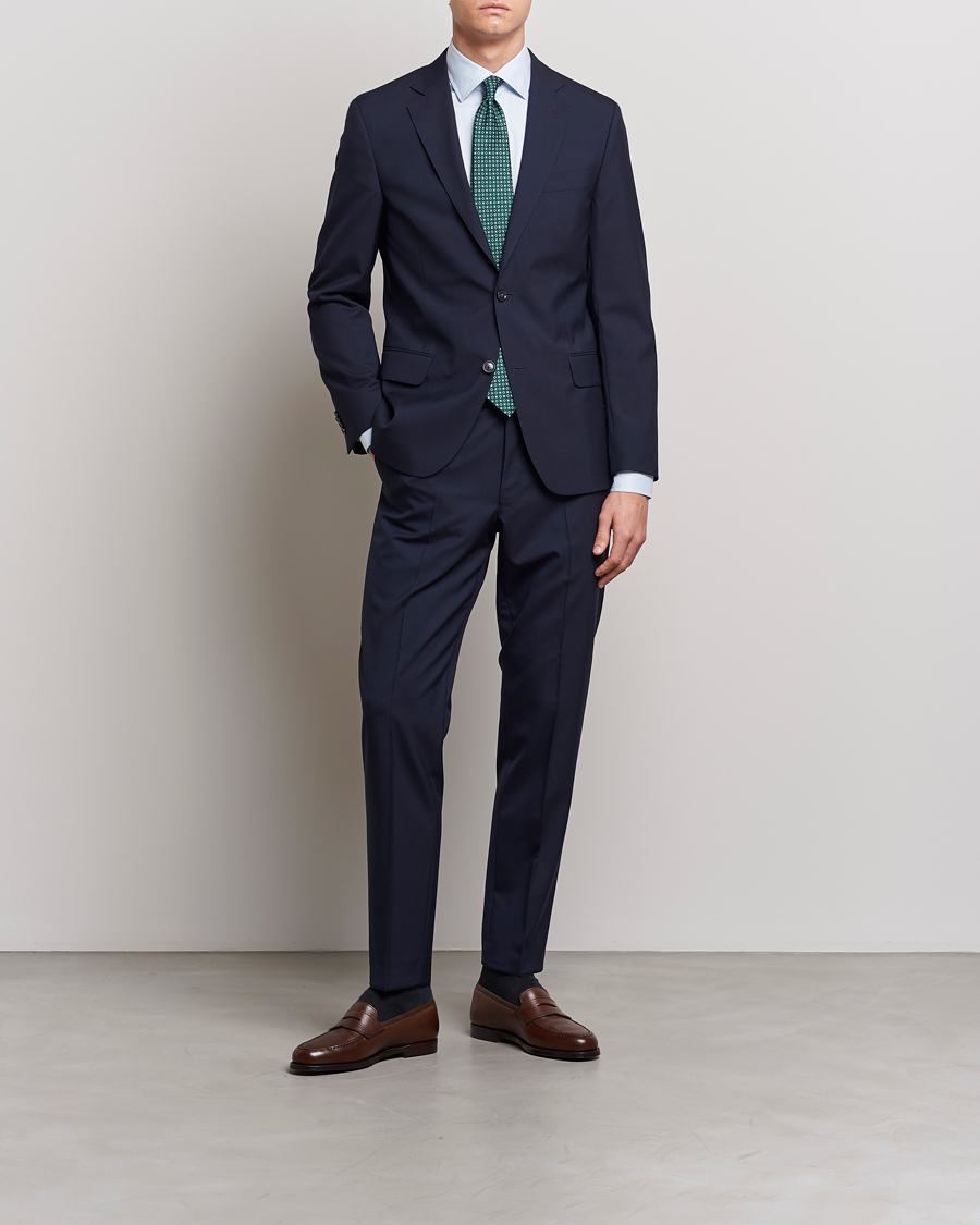 Heren | Tweedelige pakken | Oscar Jacobson | Edmund Wool Suit Blue