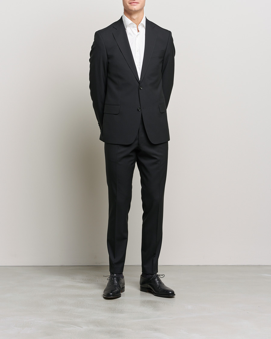 Men | Suits | Oscar Jacobson | Edmund Wool Suit Black