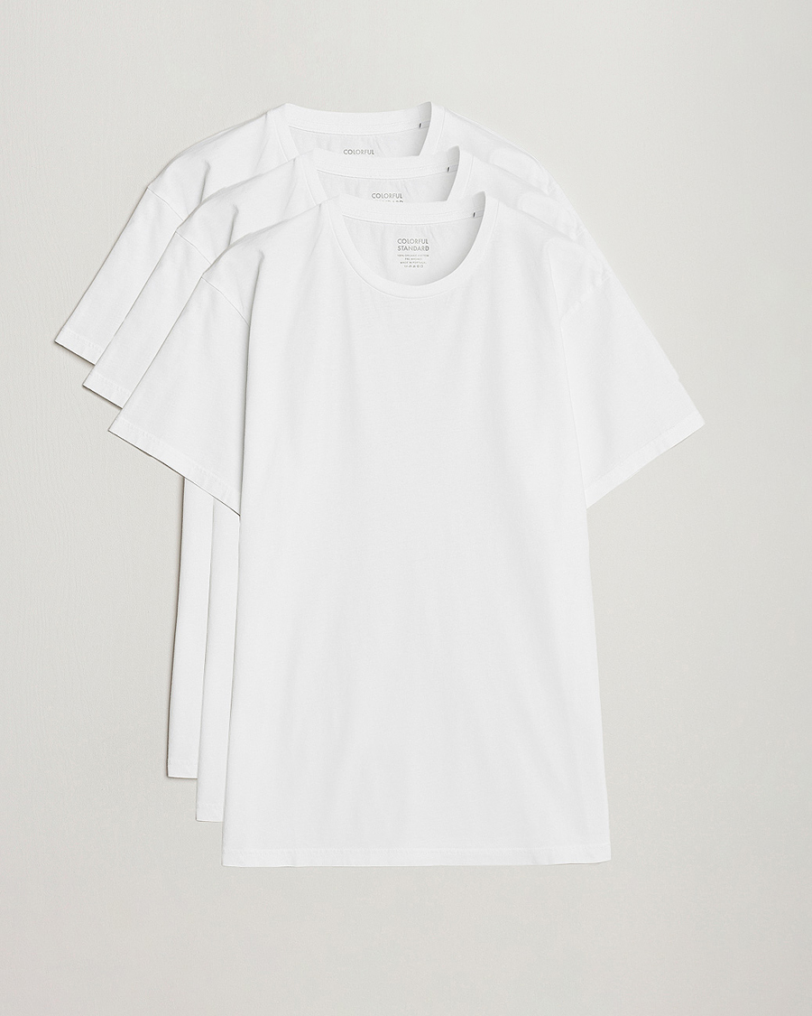 Heren | T-shirts | Colorful Standard | 3-Pack Classic Organic T-Shirt Optical White