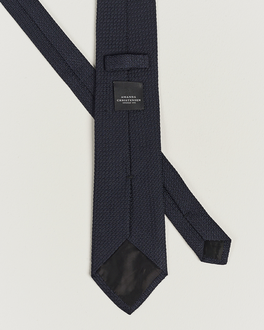Heren | Stropdassen | Amanda Christensen | Set Tie Navy & Handkercheif White