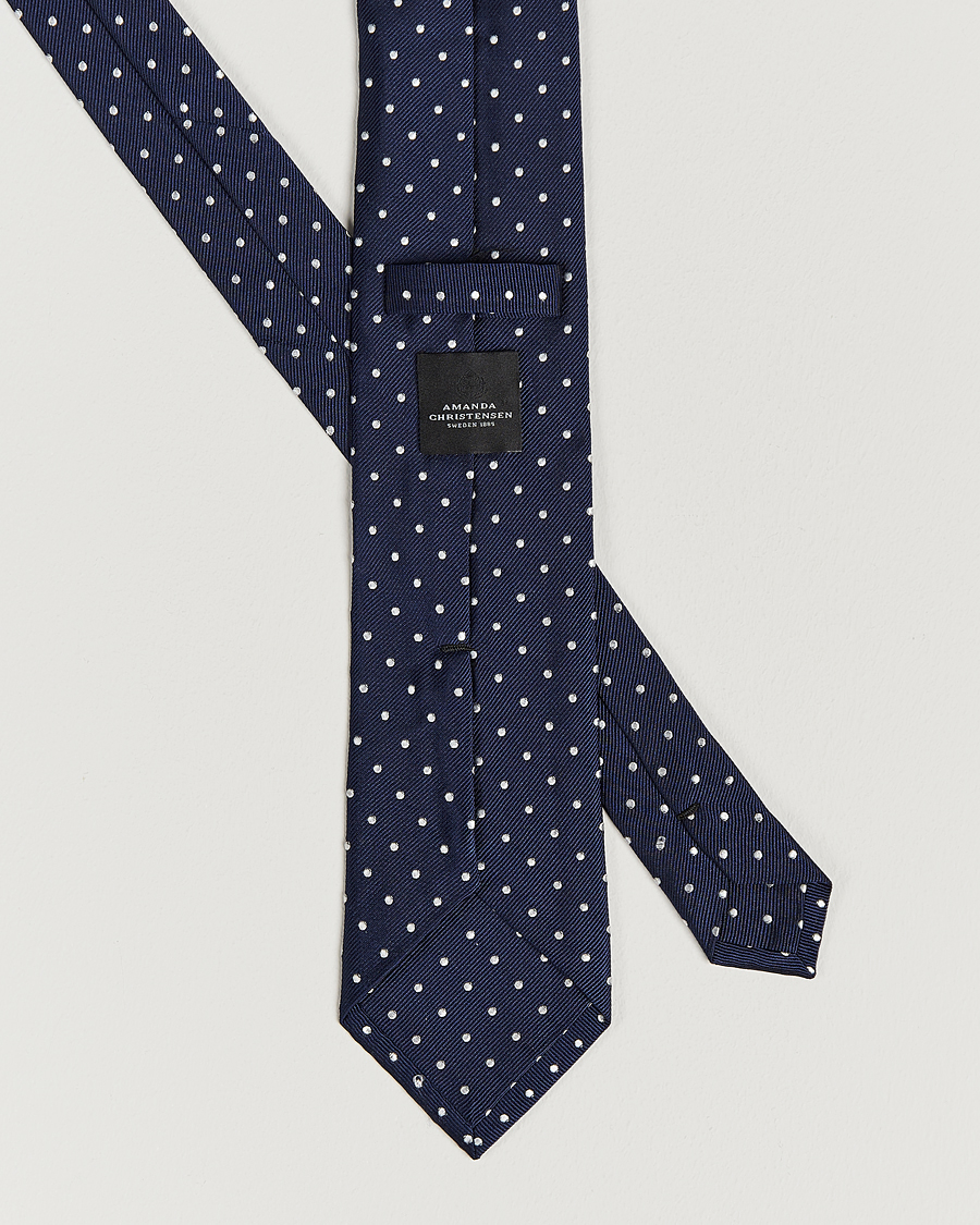 Heren | Stropdassen | Amanda Christensen | Set Tie & Pocket Square Navy/White