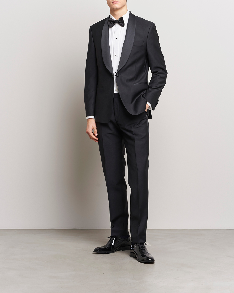 Heren | Smoking | Oscar Jacobson | Figaro/Denz Straight Wool Tuxedo Suit Black