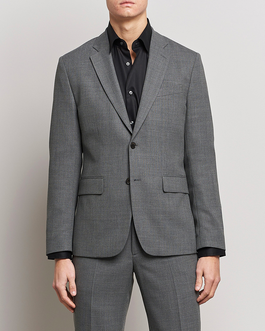 Men | Suits | J.Lindeberg | Hopper Active Hopsack Suit Grey Melange