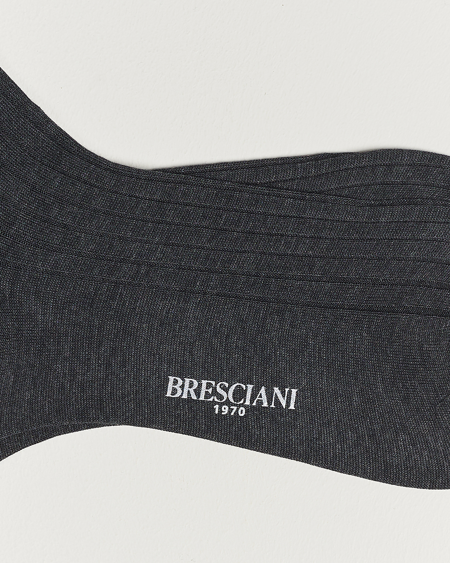 Heren | Ondergoed | Bresciani | 3-pack Cotton Ribbed Short Socks Grey Melange