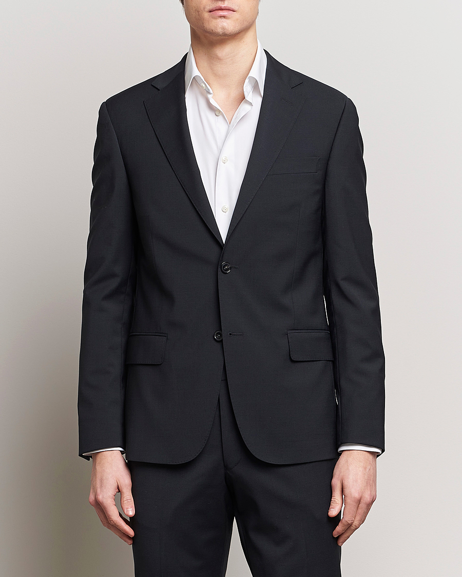 Heren |  | Oscar Jacobson | Edmund Wool Stretch Suit Black