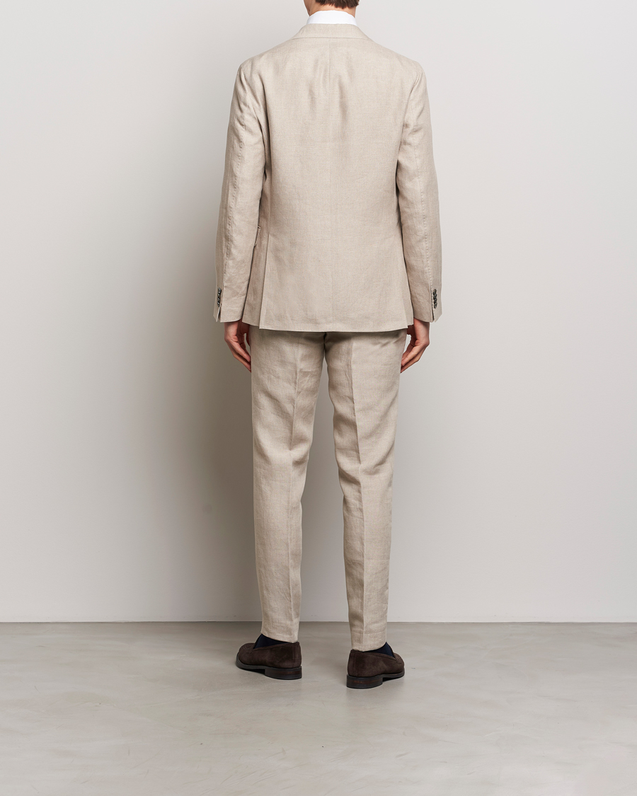 Heren | Tweedelige pakken | Oscar Jacobson | Fogerty Linen Suit Beige