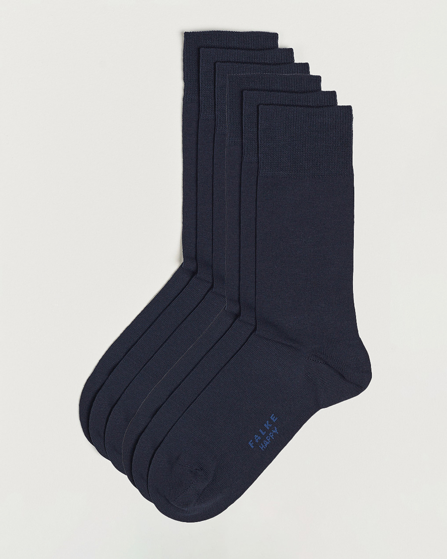 Heren | Ondergoed | Falke | 6-pack Happy Cotton Socks Navy