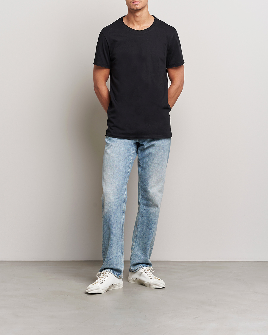 Heren | T-shirts | Bread & Boxers | 3-pack Crew Neck Relaxed Black
