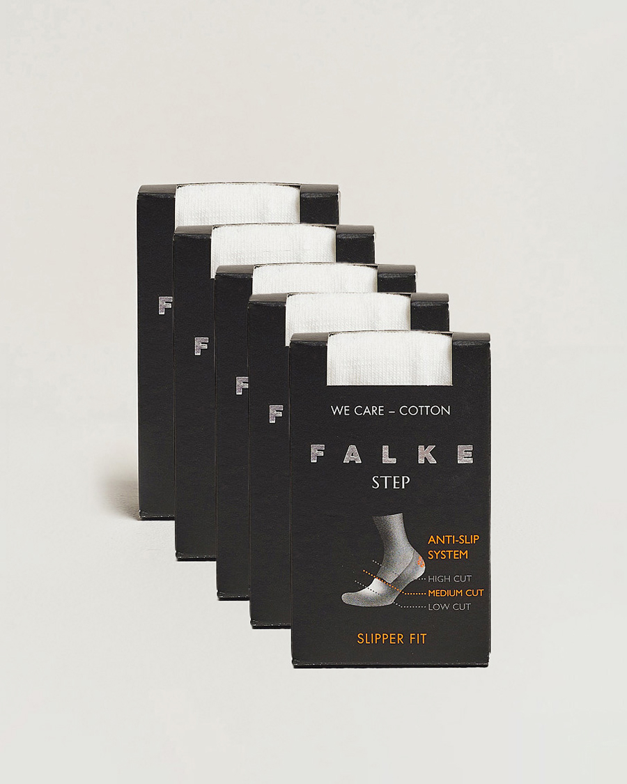 Heren | Ondergoed | Falke | 5-pack Step In Box Loafer Socks White