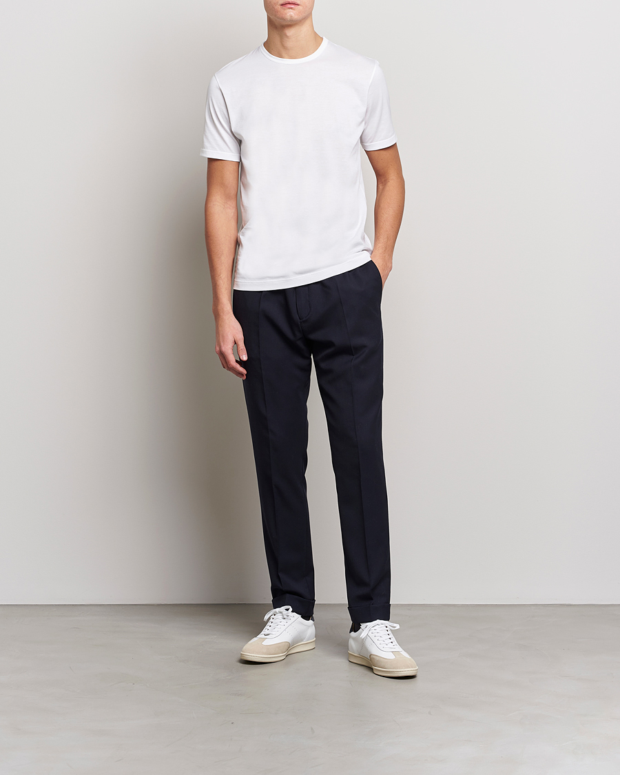Heren | T-shirts | Sunspel | 2-Pack Crew Neck Q82 Cotton T-Shirt White & Black
