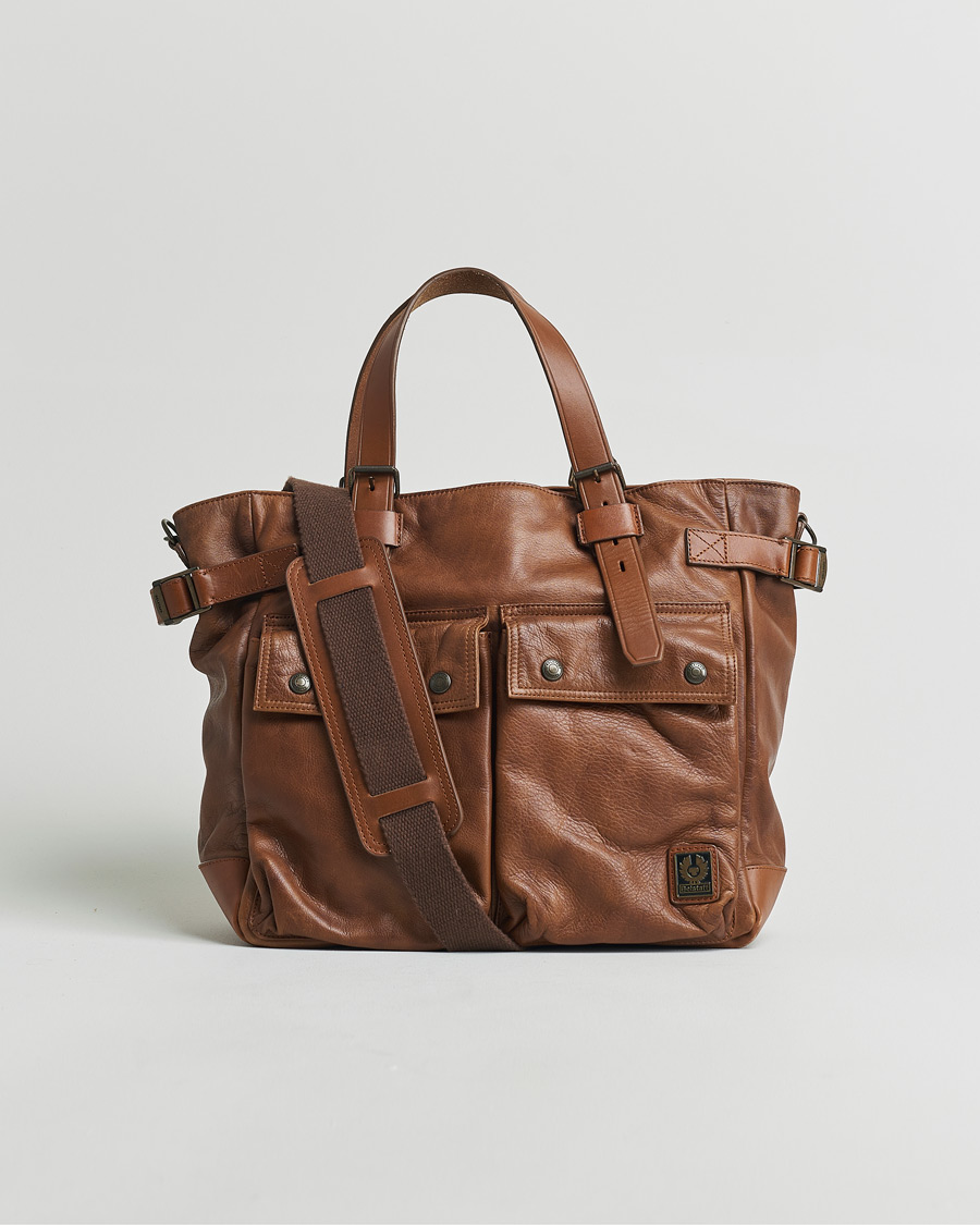Heren | Belstaff Touring Leather Tote Bag Cognac | Pre-owned | Belstaff Touring Leather Tote Bag Cognac
