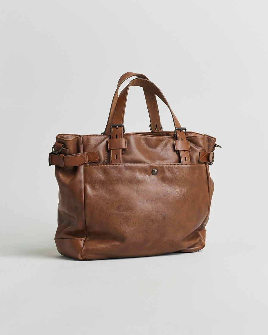 Heren | Belstaff Touring Leather Tote Bag Cognac | Pre-owned | Belstaff Touring Leather Tote Bag Cognac