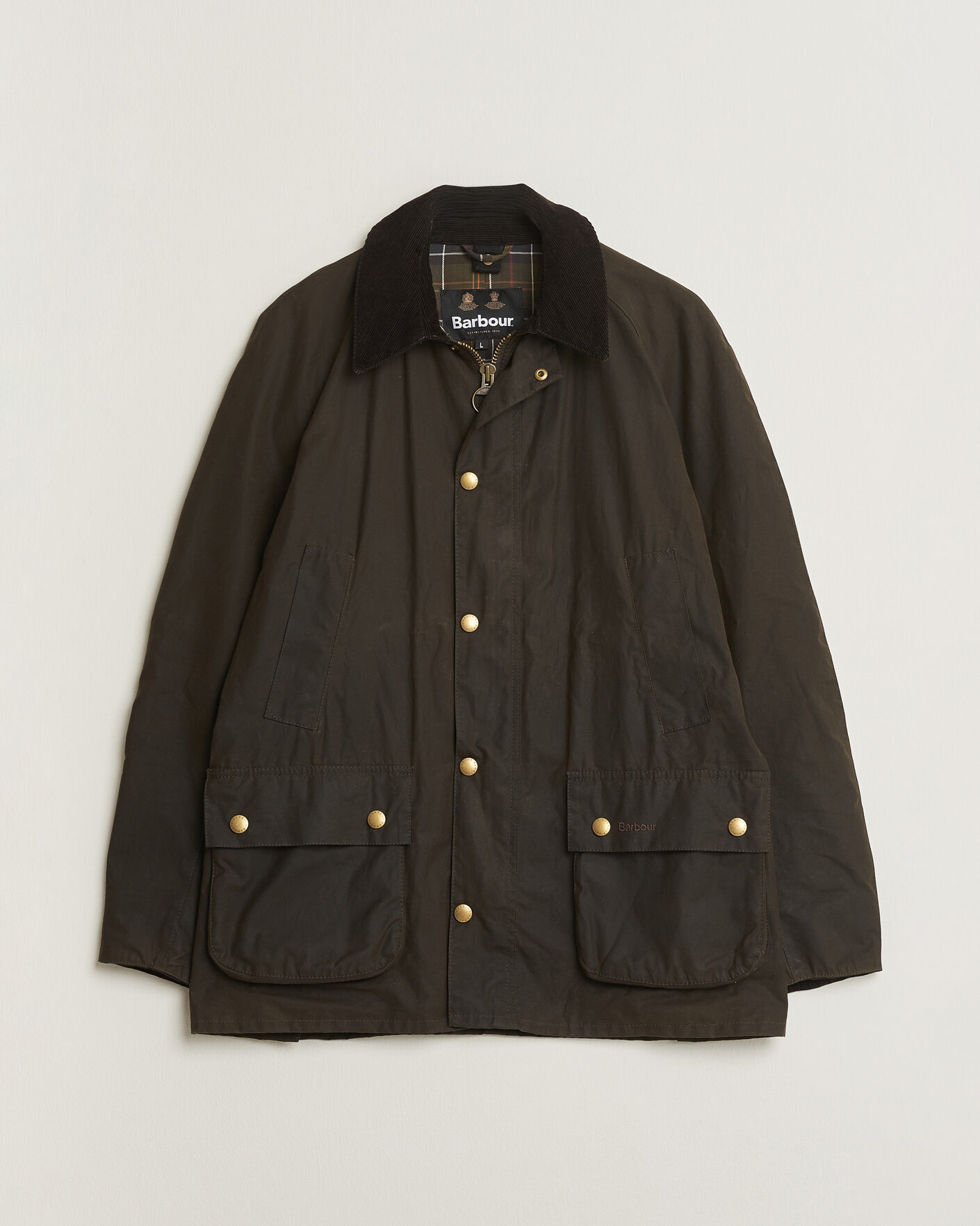 Heren | Pre-owned Jassen | Pre-owned | Barbour Lifestyle Ashby Wax Jacket  Olive L