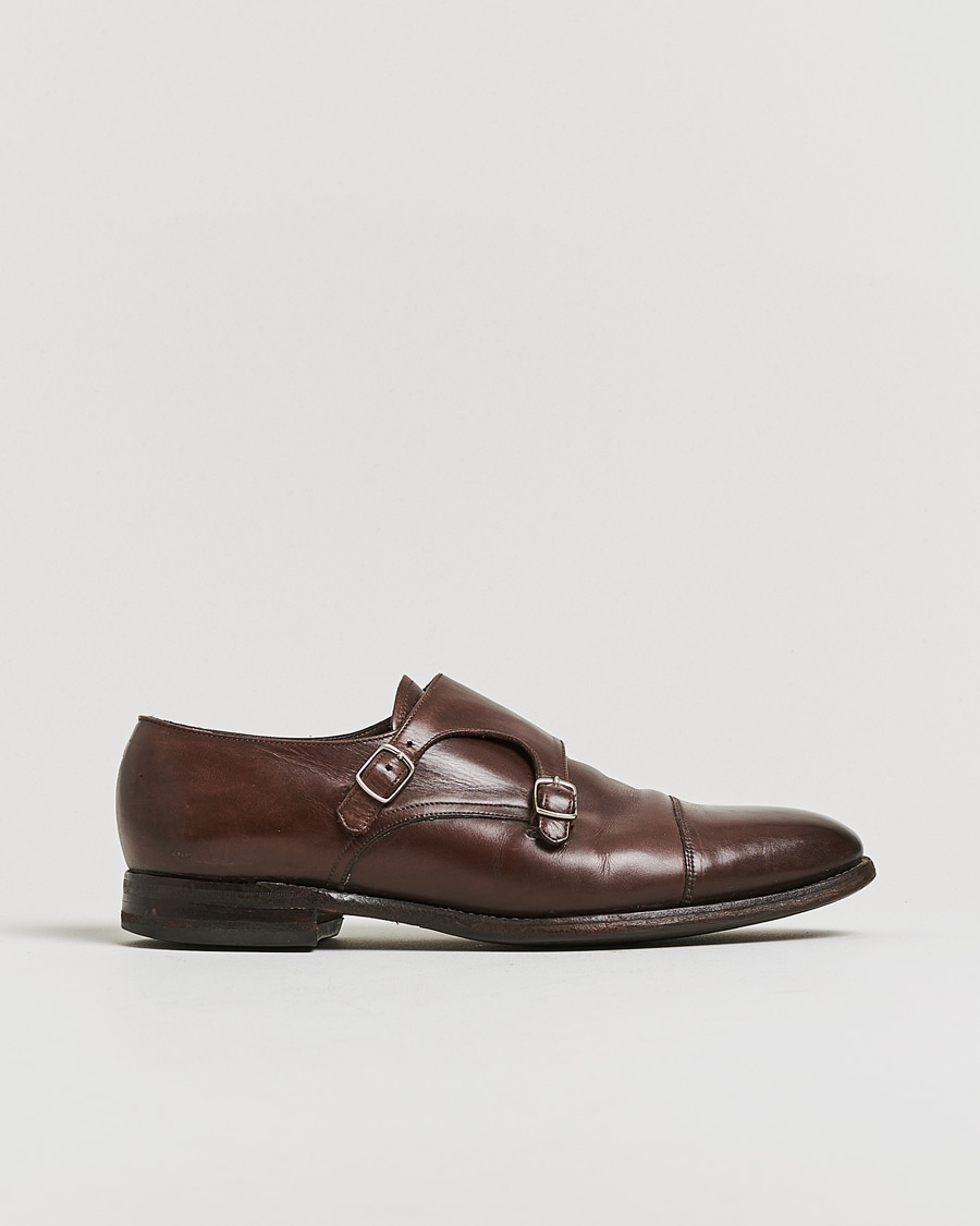 Heren | Pre-owned Schoenen | Pre-owned | Loake 1880 Cannon Monkstrap Dark Brown Burnished Calf UK9,5 - EU43,5