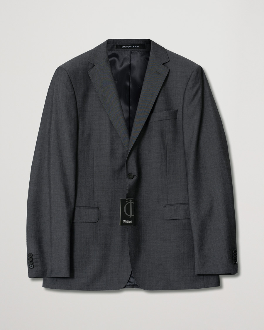 Heren | Pre-owned Blazers | Pre-owned | Oscar Jacobson Fuego Blazer Wool Dark Grey