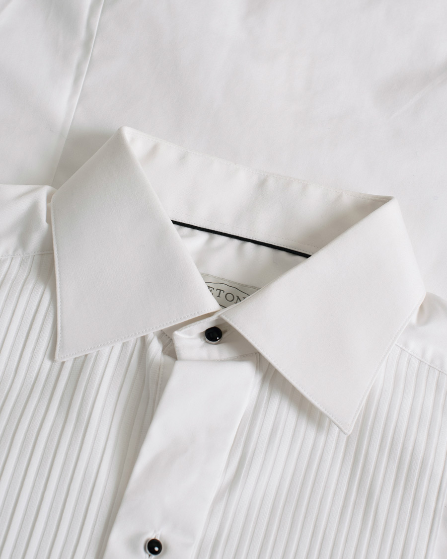 Heren | Overhemden | Pre-owned | Eton Slim Fit Tuxedo Shirt Black Ribbon White