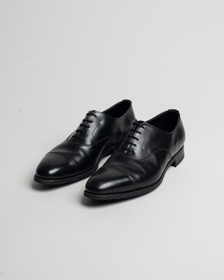 Heren | Edward Green Chelsea Oxford Black Calf | Pre-owned | Edward Green Chelsea Oxford Black Calf