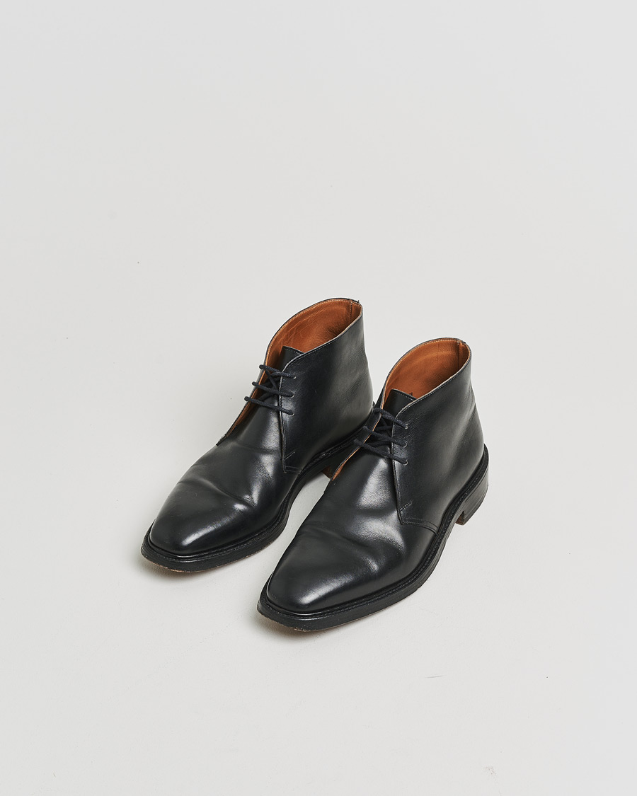 Heren | Pre-owned Goodyear genaaide schoenen | Pre-owned | Crockett & Jones Holborn Chukka Black Calf UK8 - EU42