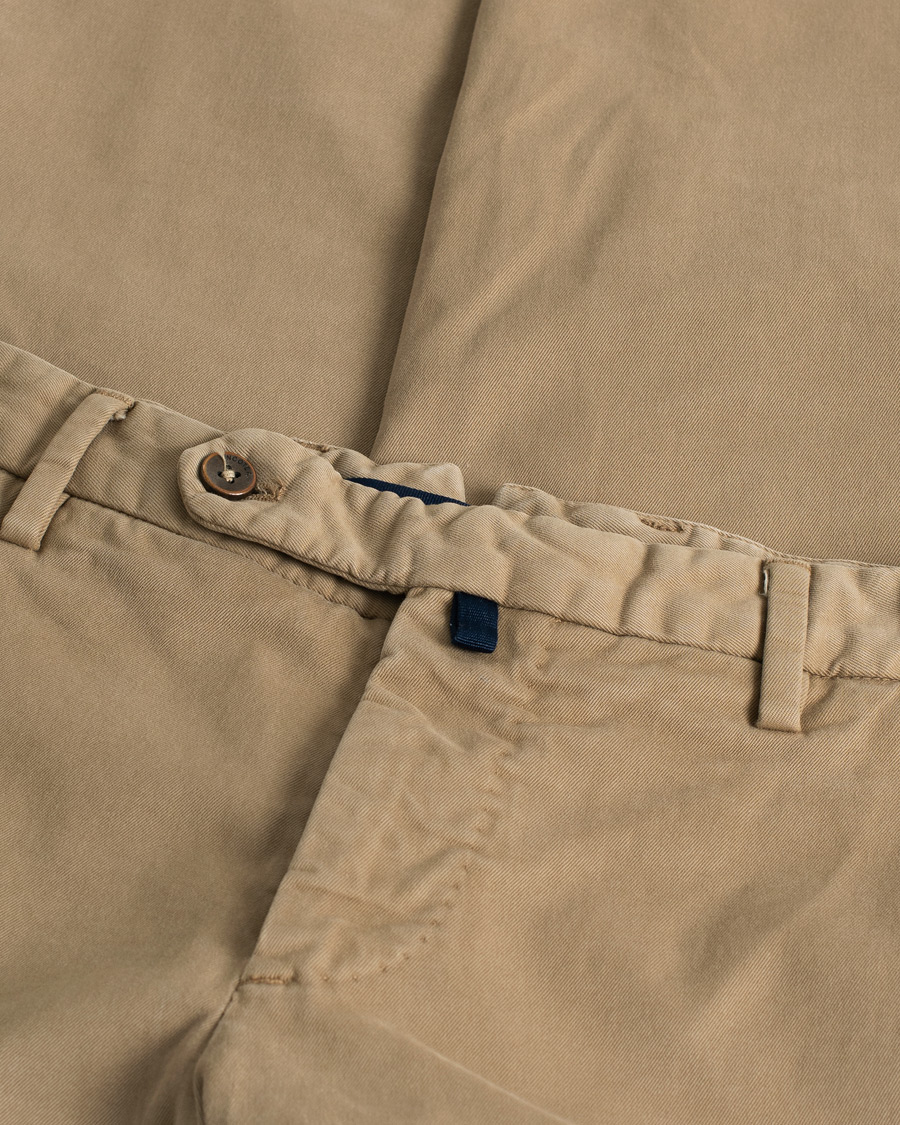 Heren | Incotex Slim Fit Comfort Chino Khaki | Pre-owned | Incotex Slim Fit Comfort Chino Khaki