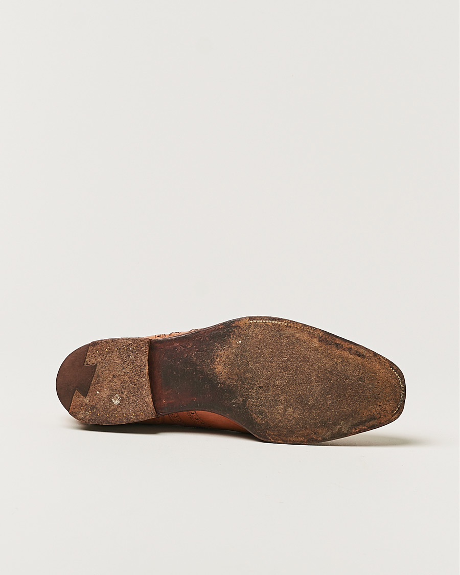 Heren | Crockett & Jones Handgrade Clifford Oxford Brogue Tan Calf | Pre-owned | Crockett & Jones Handgrade Clifford Oxford Brogue Tan Calf