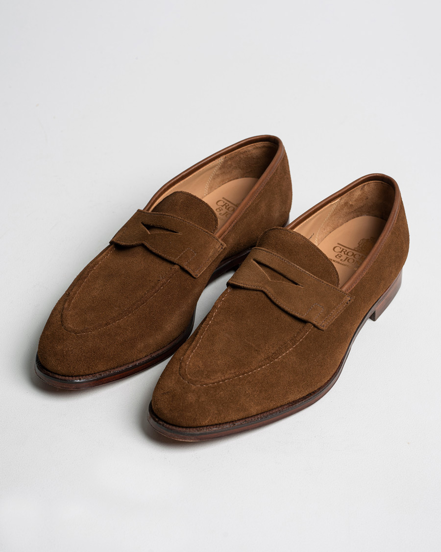 Heren | Crockett & Jones Sydney Loafer Snuff Suede UK10 - EU44 | Pre-owned | Crockett & Jones Sydney Loafer Snuff Suede UK10 - EU44