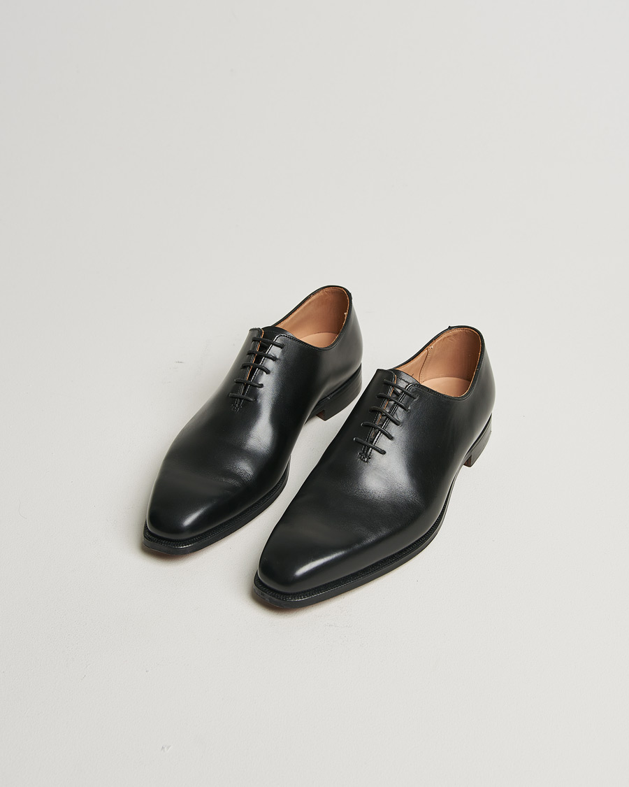Heren | Crockett & Jones Alex Wholecut Oxford Black Calf | Pre-owned | Crockett & Jones Alex Wholecut Oxford Black Calf