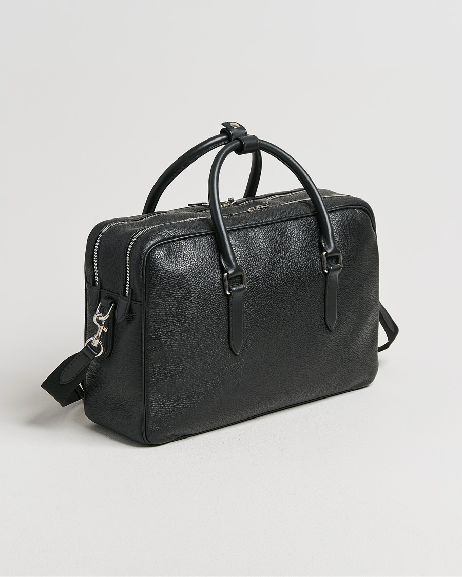 Heren | Smythson Burlington 24 Hour Bag Black Deerskin | Pre-owned | Smythson Burlington 24 Hour Bag Black Deerskin