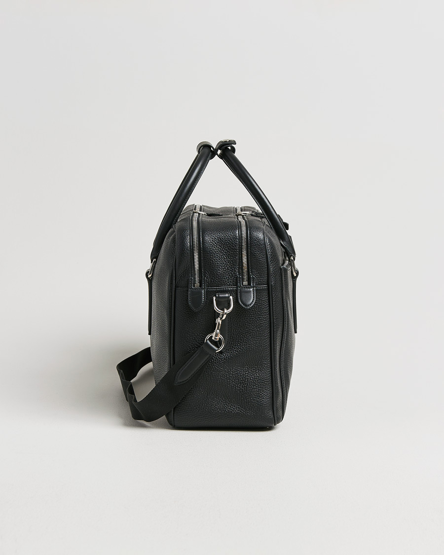 Heren | Smythson Burlington 24 Hour Bag Black Deerskin | Pre-owned | Smythson Burlington 24 Hour Bag Black Deerskin