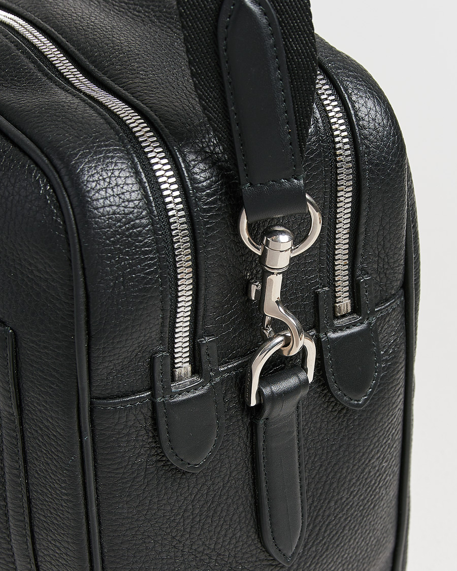 Heren | Smythson Burlington 24 Hour Bag Black Deerskin | Pre-owned | Smythson Burlington 24 Hour Bag Black Deerskin
