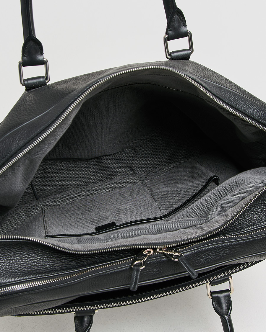 Heren | Smythson Burlington 24 Hour Bag Black Deerskin | Pre-owned | Smythson Burlington 24 Hour Bag Black Deerskin