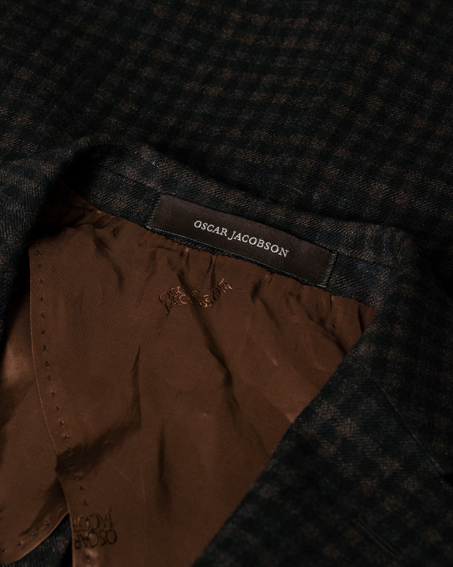 Heren | Oscar Jacobson Epic Check Fratelli Tallia Di Delfino Blazer Brown 92 | Pre-owned | Oscar Jacobson Epic Check Fratelli Tallia Di Delfino Blazer Brown 92