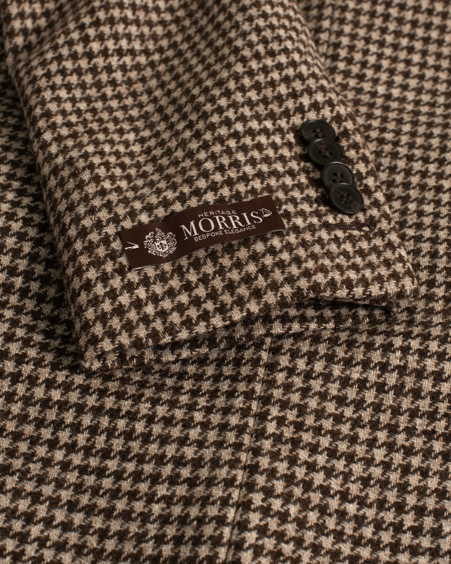 Heren | Morris Heritage Keith Dogtooth Blazer Brown 50 | Pre-owned | Morris Heritage Keith Dogtooth Blazer Brown 50