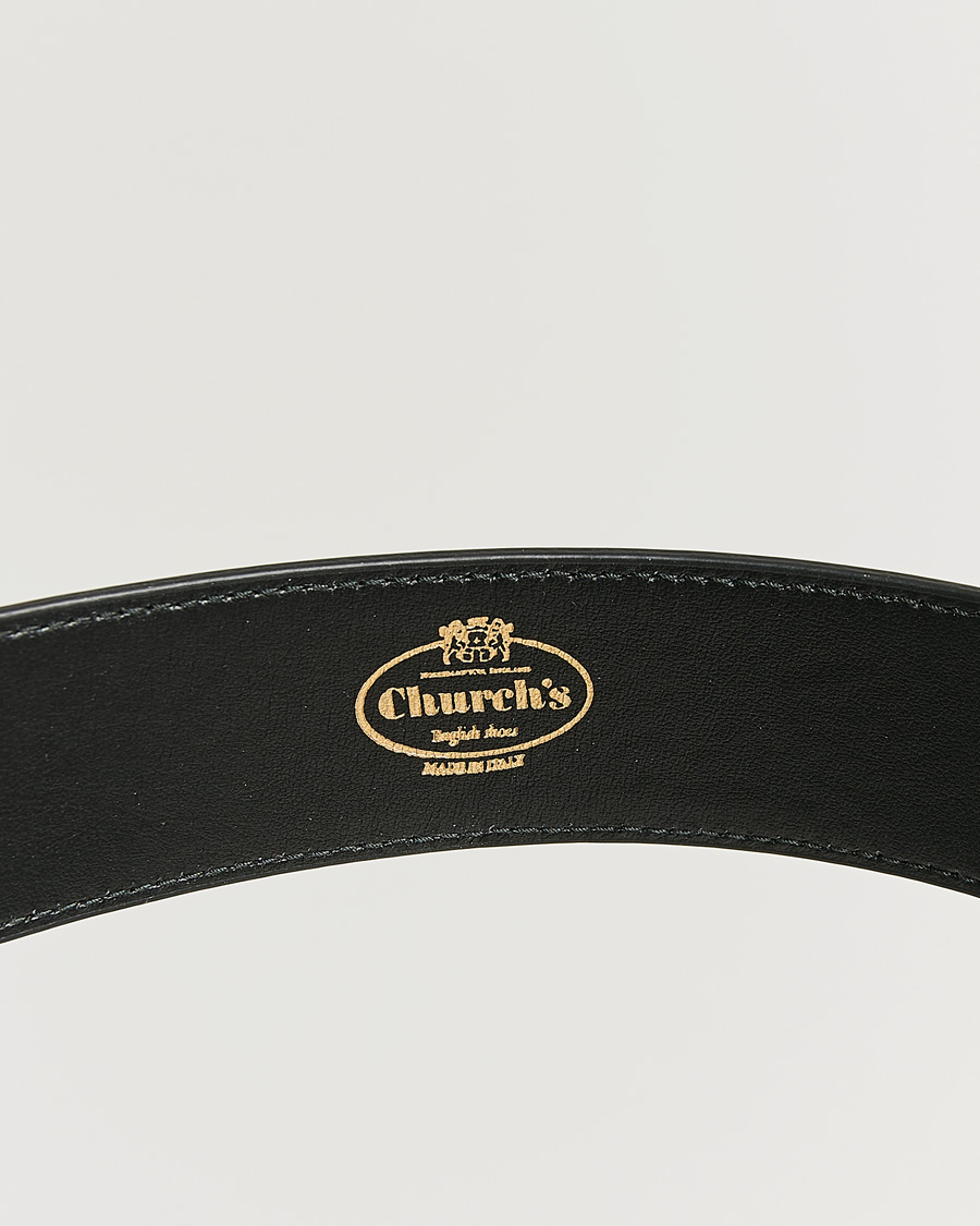 Heren | Pre-owned Accessoires | Pre-owned | Church's Polished Binder 3,5 cm Belt Black 95