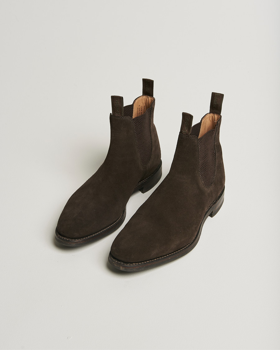 Heren | Loake 1880 Chatsworth Chelsea Boot Dark Brown Suede | Pre-owned | Loake 1880 Chatsworth Chelsea Boot Dark Brown Suede