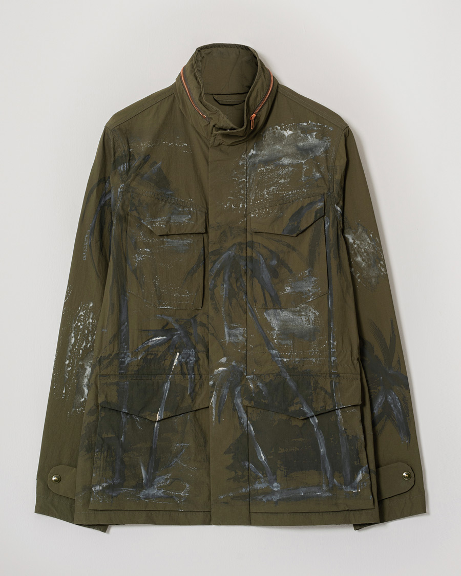Heren | Jassen | Pre-owned | President's Safety Vintage Nylon Washed Hand Paint Jacket Army M