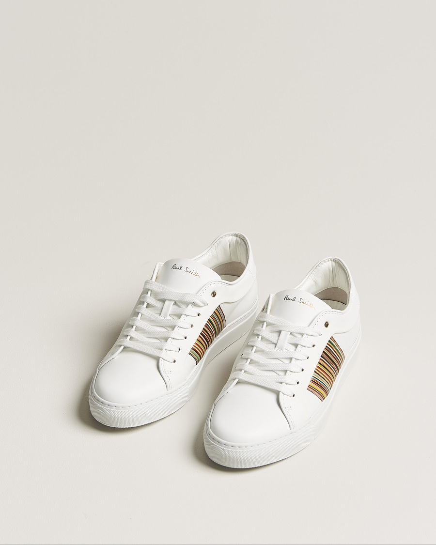 Heren | Paul Smith Ivo Sneaker White Multistripe Nappa | Pre-owned | Paul Smith Ivo Sneaker White Multistripe Nappa